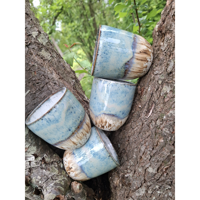 Set van 4 kopjes blauw
