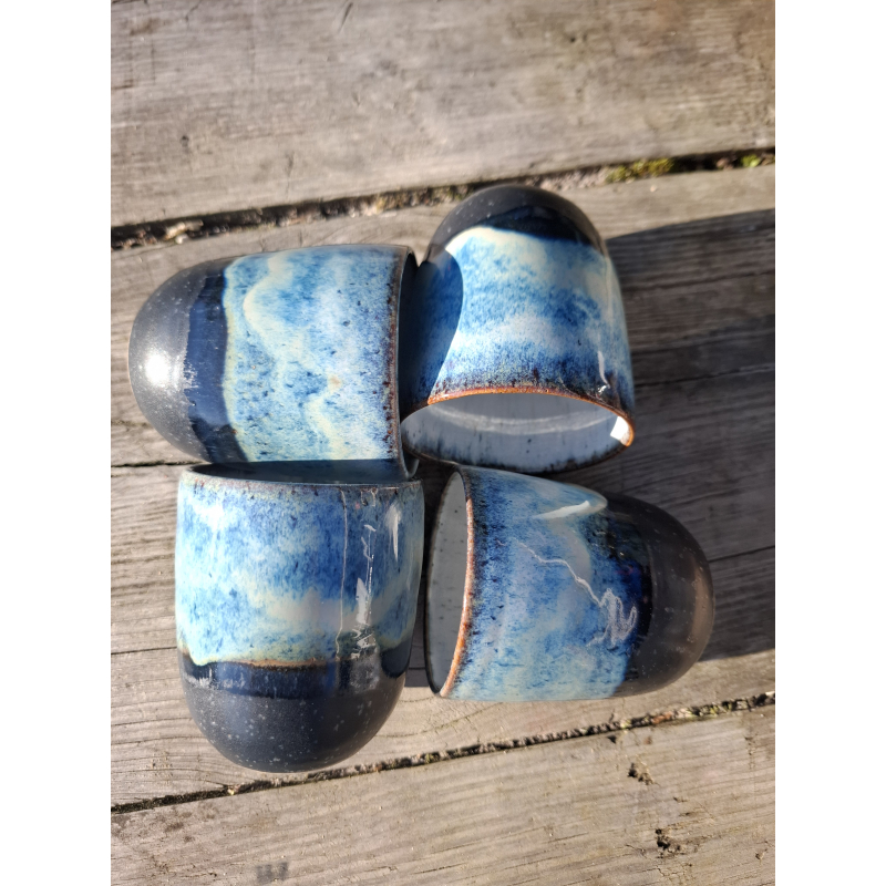 Set van 4 kopjes blauw